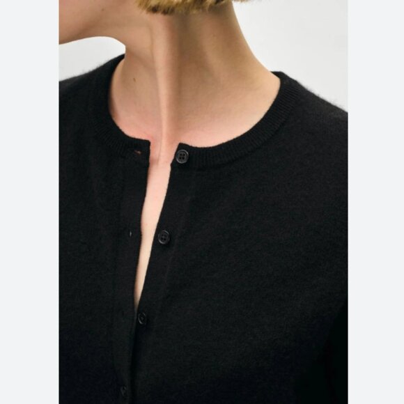 NEW White + Warren Cashmere Crewneck Essential Cardigan navy - Picture 3 of 7